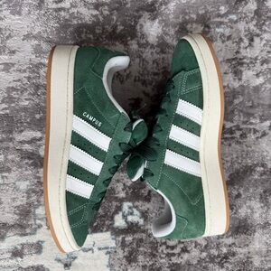 Adidas Campus Suede Sneakers in Forest Green & White